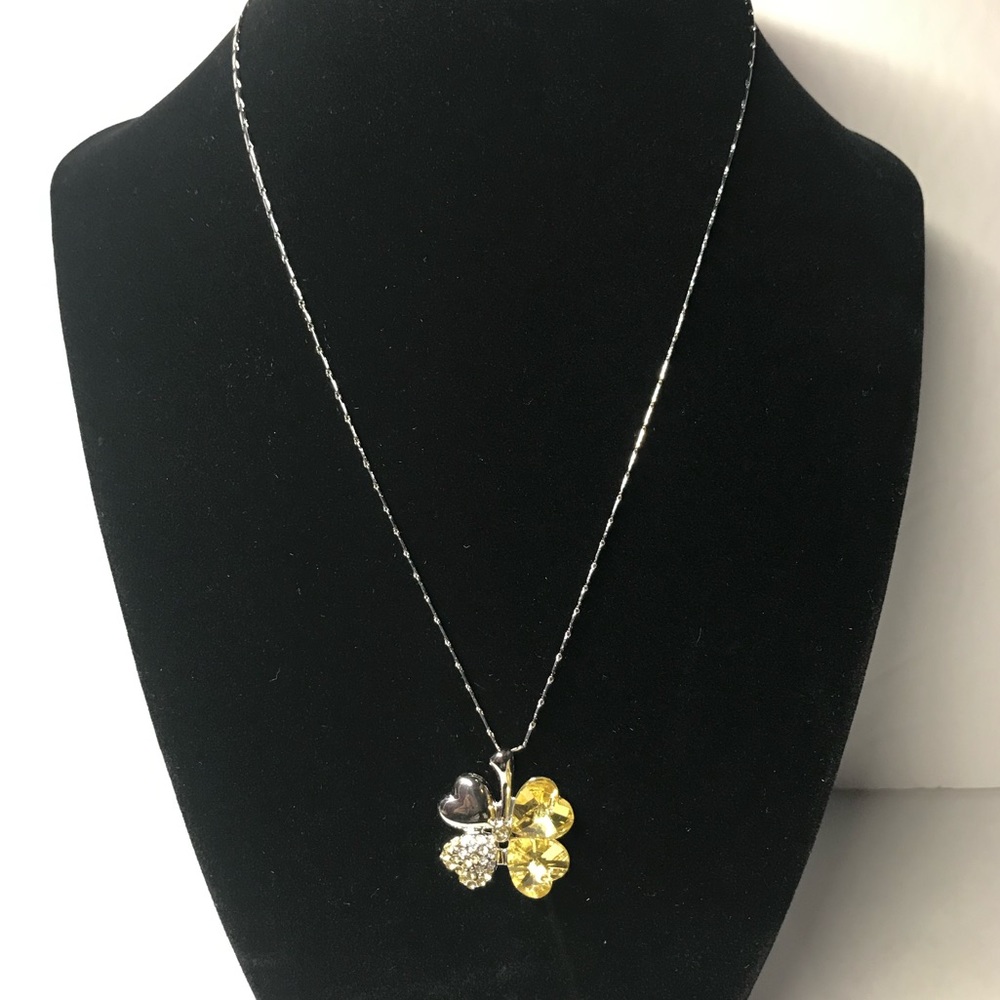 Yellow Four Leaf Clover Shamrock Heart